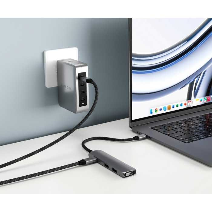 Satechi Satechi 4-in-1 USB-C Slim Multiport Adapter 4K / Space Grey ...
