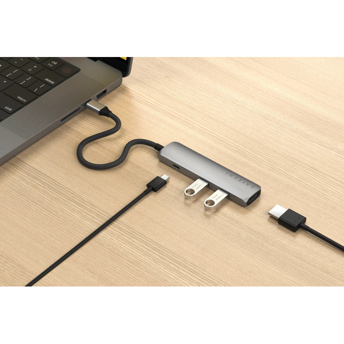 Satechi Satechi 4-in-1 USB-C Slim Multiport Adapter 4K / Space Grey ...